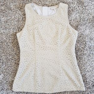 Banana Republic Sleveless Back Zip Lace Top
